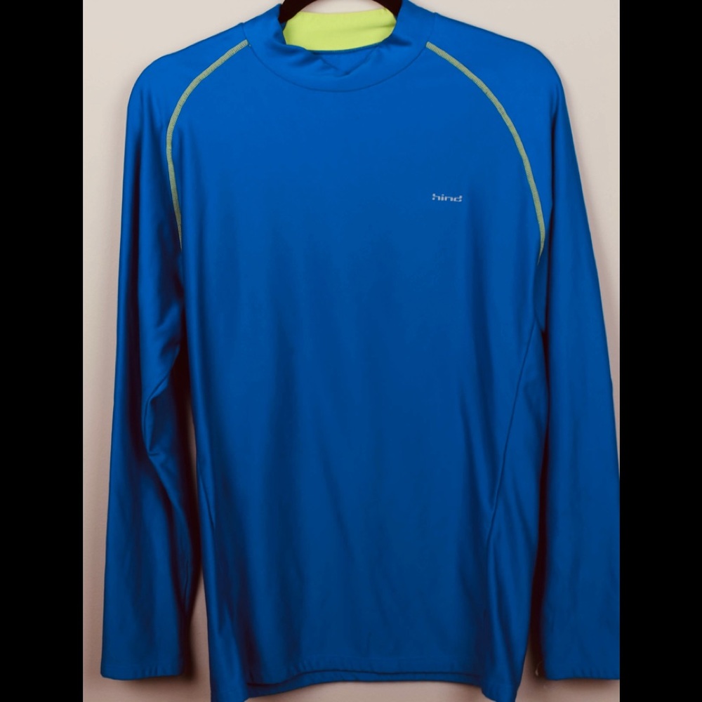 Hind Mens Blue Neon Green Compression Shirt XL